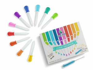 10 Pack Liquid DROPPER - FDA Approved Silicone and Plastic DROPPERS - 5 ML Pipettes Essential for Candy Molds Gelatin Maker & Gummy Bear Mold - Oils Science and Crafts