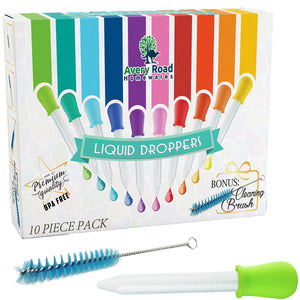 10 Pack Liquid DROPPER - FDA Approved Silicone and Plastic DROPPERS - 5 ML Pipettes Essential for Candy Molds Gelatin Maker & Gummy Bear Mold - Oils Science and Crafts